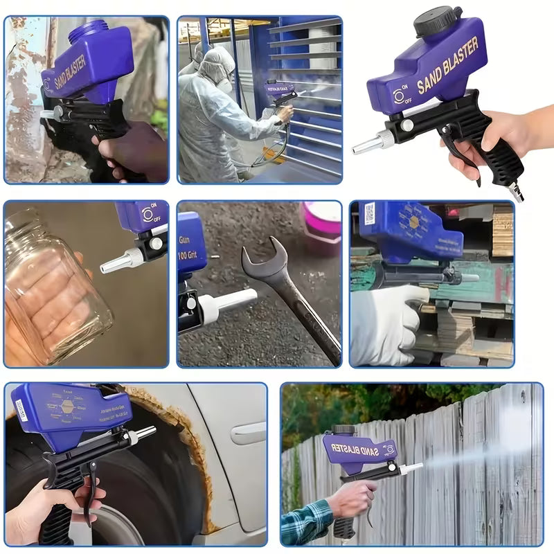 Portable Sand Blaster Gun – Ergonomic, Adjustable for Paint & Rust Removal