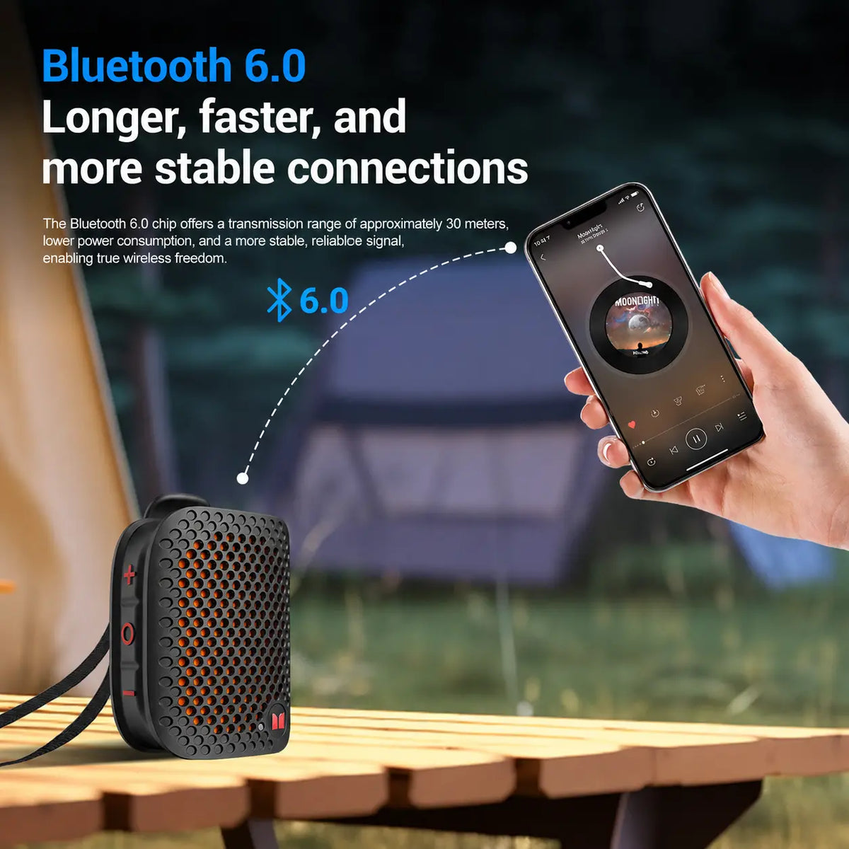 MONSTER M3 Portable Bluetooth Speaker, TWS Stereo Sound, IPX7 Waterproof, Magnetic Clip-On Wearable Speaker, Ultra-Portable 80g Wireless Speaker for Outdoor, Travel, Camping & Work - SummerWins - DealsForYouDays