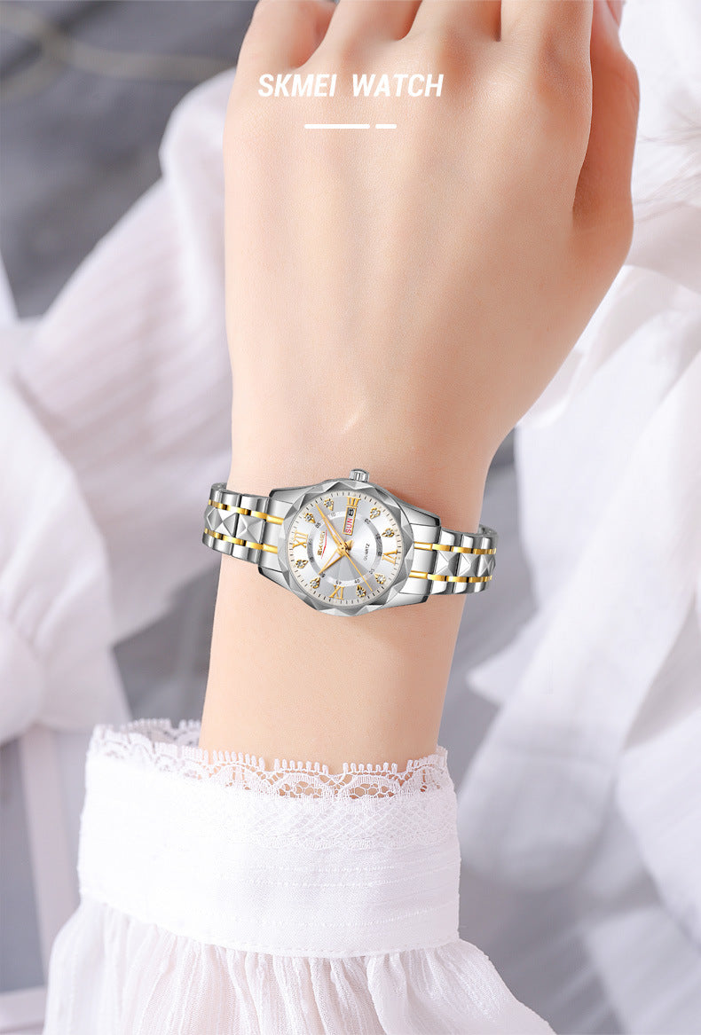 ⌚ Cash on Delivery 💑 SKMEI Fashion Couple Watch Set – Business Casual Waterproof Calendar Quartz Analog Wristwatch for Men & Women, Perfect for Office, Commute & Daily Wear – Gift Box Included – Free Shipping