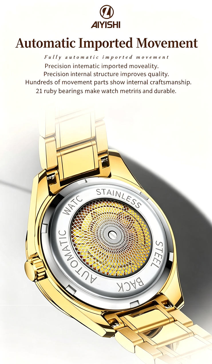 AIYISHI Couple Watch Set – Original Quartz Movement, 30M Waterproof, Luminous Display, Alloy Strap, Mineral Reinforced Glass, Butterfly Dual Push-Button Clasp – Perfect Gift for Couples
