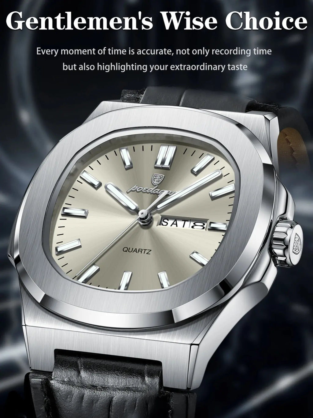 ⌚ Cash on Delivery 🏃 Men's Quartz Analog Wristwatch – Water Resistant, Date & Day Display, PU Leather Band – Sporty Fashion Timepiece – Free Shipping
