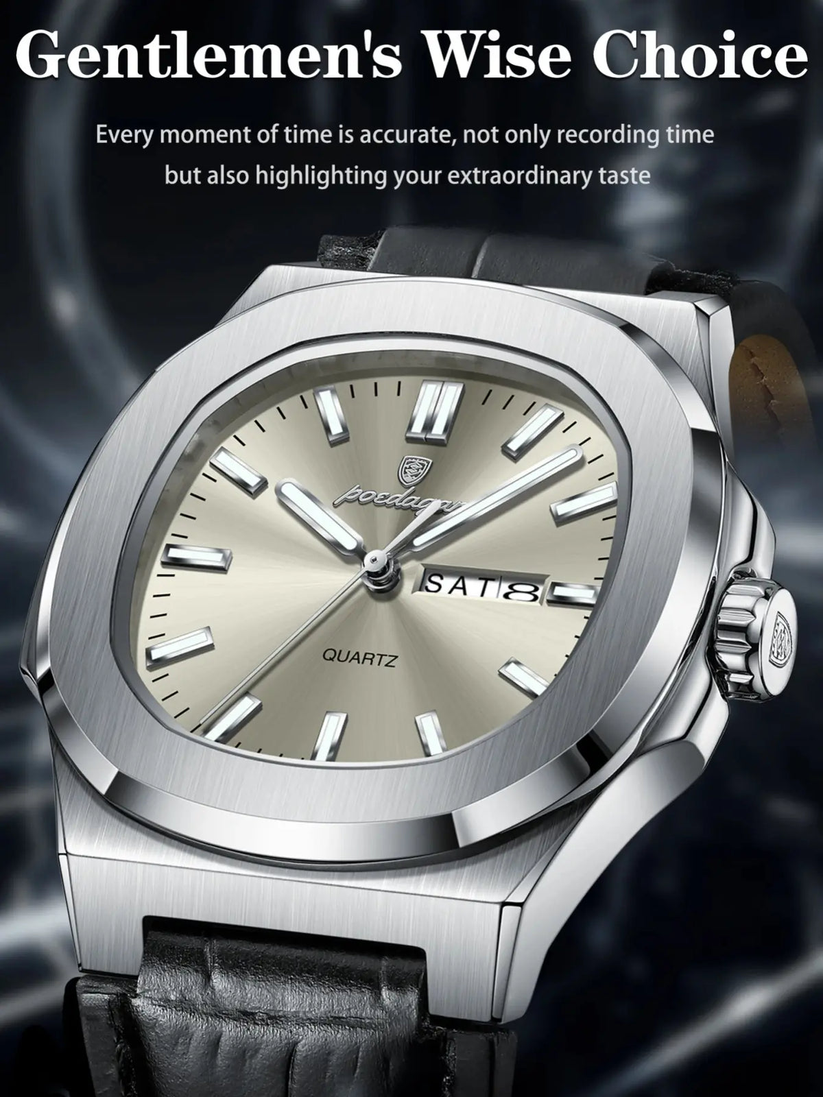 ⌚ Cash on Delivery 🏃 Men's Quartz Analog Wristwatch – Water Resistant, Date & Day Display, PU Leather Band – Sporty Fashion Timepiece – Free Shipping