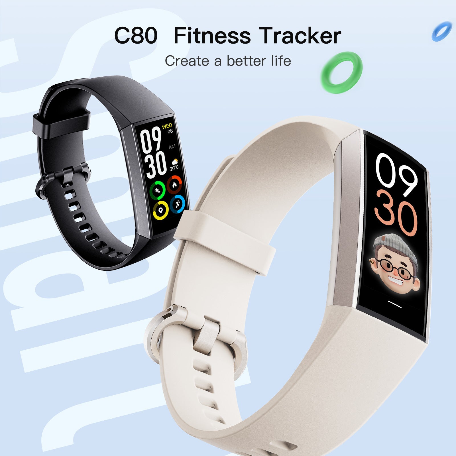 New C80 Smart Watch – 1.1" AMOLED Color Display, Bluetooth Calling, Heart Rate & Blood Oxygen Monitoring, Multi-Sport Tracker – Unisex Fitness Watch