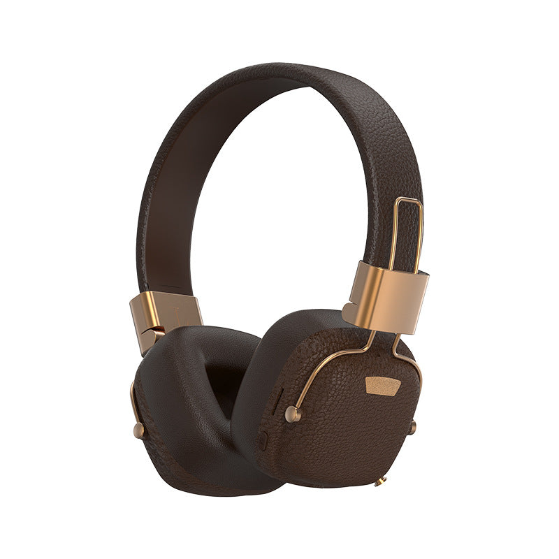 2026 New M11 Retro Over-Ear Bluetooth Headphones – Multi-EQ Wireless Music, Fashionable Brown Vintage Leather Design – Perfect for Daily Style & Music