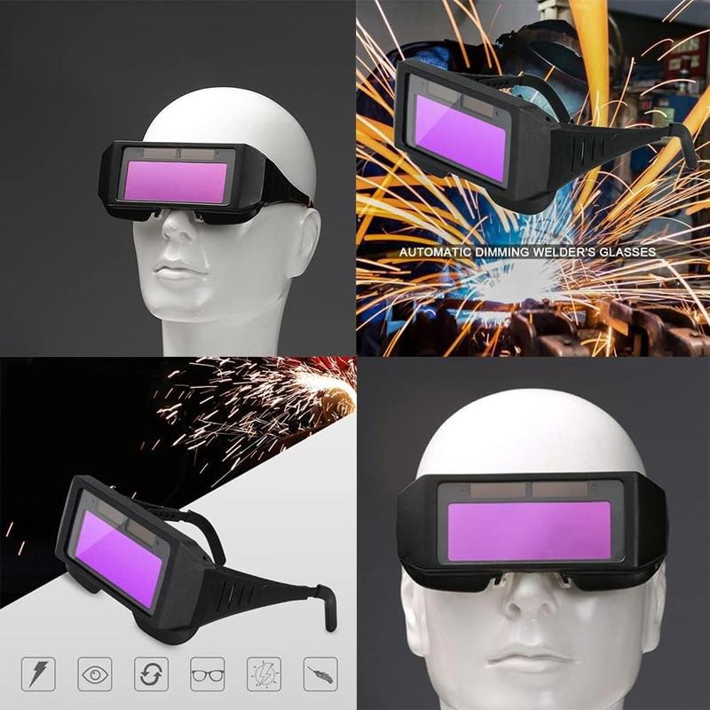 Pay on delivery 1PCS set of welding safety goggles with solar automatic dimming, equipped with 5 protective lenses