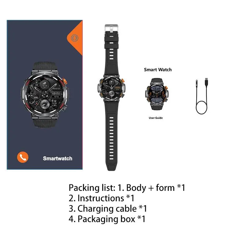 1.46 Inch HD Screen Smartwatch – Multi‑functional Outdoor Sports Fitness Tracker with Wireless Calling, Multi‑sport Mode, Pedometer, LED Light & IP67 Waterproof – Compatible with Android & iOS