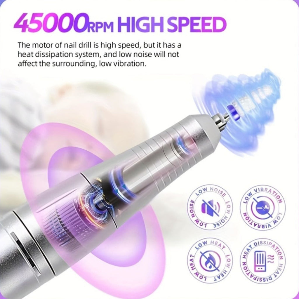 45000rpm rechargeable electric nail drill machine image 8