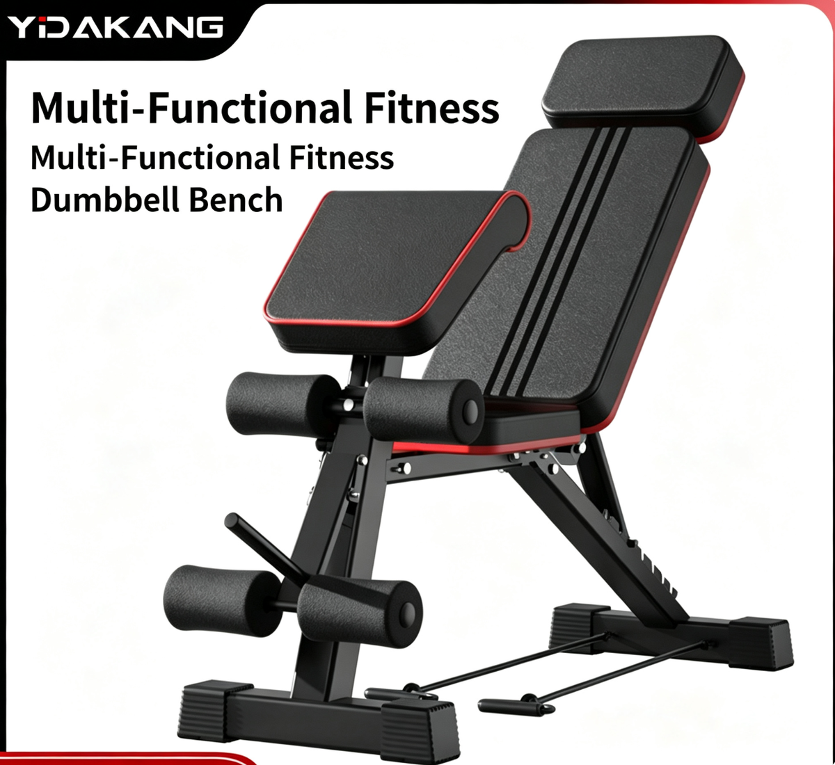 Foldable Weight Bench, 400lbs Weight Capacity , Weight Plate Not Included, Workout Bench Press for Home Gym, Banco Para Hacer Ejercicio Incline Decline Sit up Workout Equipment, Leg Extension and Preacher Pad for Full Body Strength Training