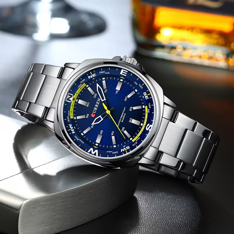 CURREN Watch – Simple Business Casual, Stainless Steel Quartz, Great Gift