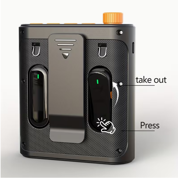 Wireless Voice Amplifier with 2 Wireless Lavalier Microphones – Portable Charging & Storage, Mini Speaker for Teachers, Classroom, Lecture & Training