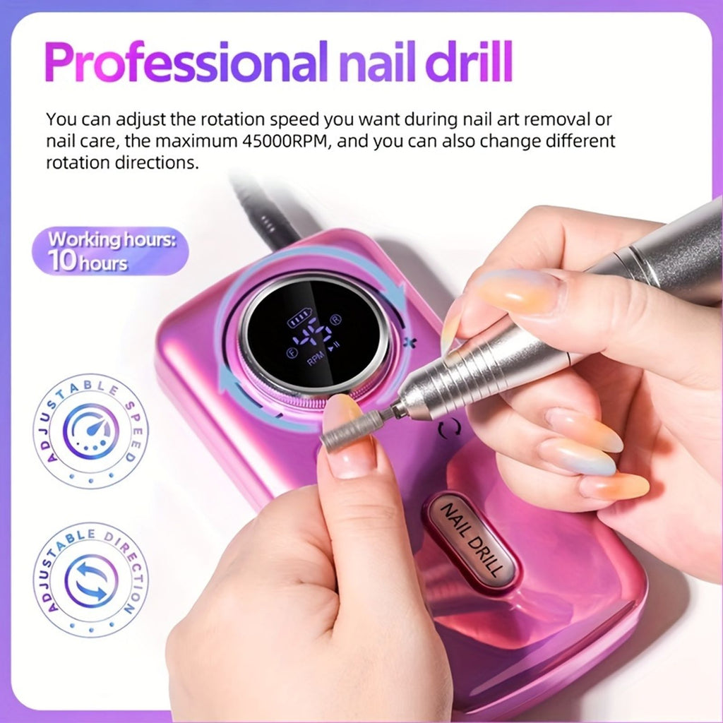 45000rpm rechargeable electric nail drill machine image 2