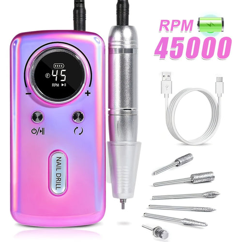 45000rpm rechargeable electric nail drill machine