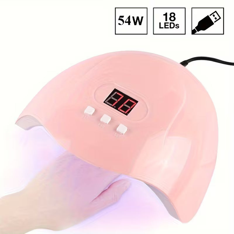 7-in-1 Nail Art Tool Set – Nail Lamp, Polisher, Cuticle Kit & Finger Divider for Professionals