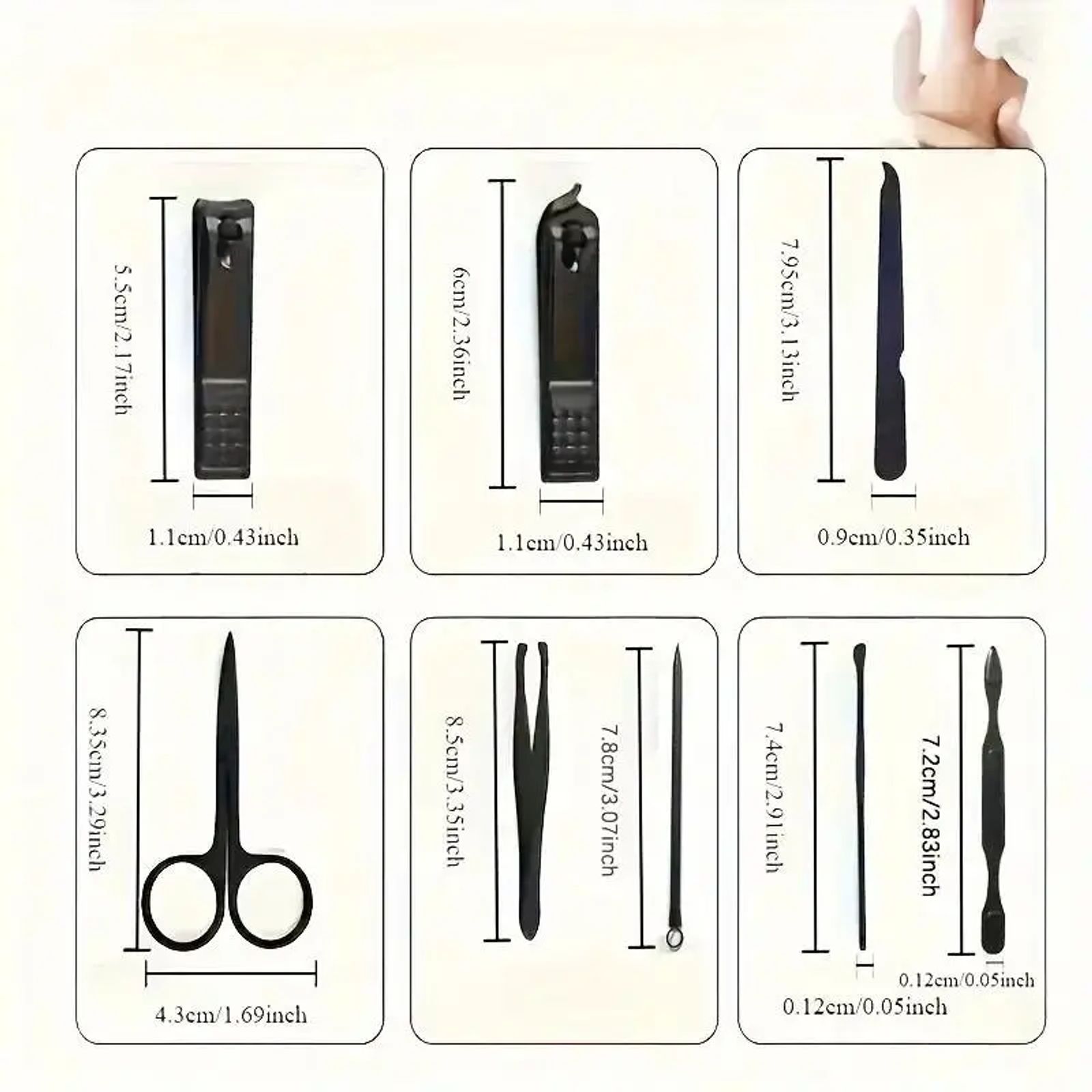 Stainless Steel Nail Clipper Set with Storage Case, 1 Set Portable Manicure and Pedicure Tools for Home & Travel, Professional Nail Care Tools for Men & Women, Nail Clippers, Nail Clipper Kit, Nail Supplies image 3
