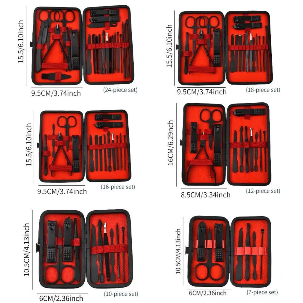 Stainless Steel Nail Clipper Set with Storage Case, 1 Set Portable Manicure and Pedicure Tools for Home & Travel, Professional Nail Care Tools for Men & Women, Nail Clippers, Nail Clipper Kit, Nail Supplies image 2