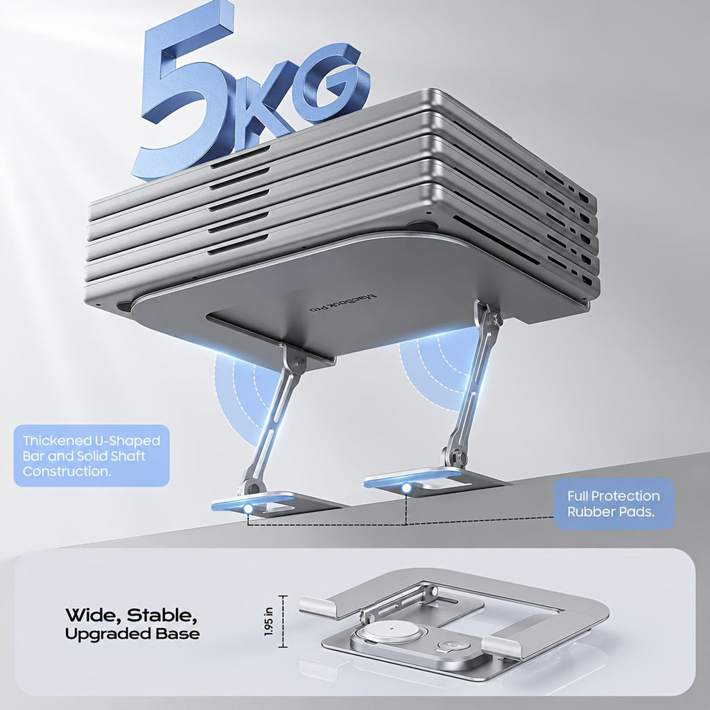 foldable aluminum laptop stand 3 in 1 wireless charging image 7