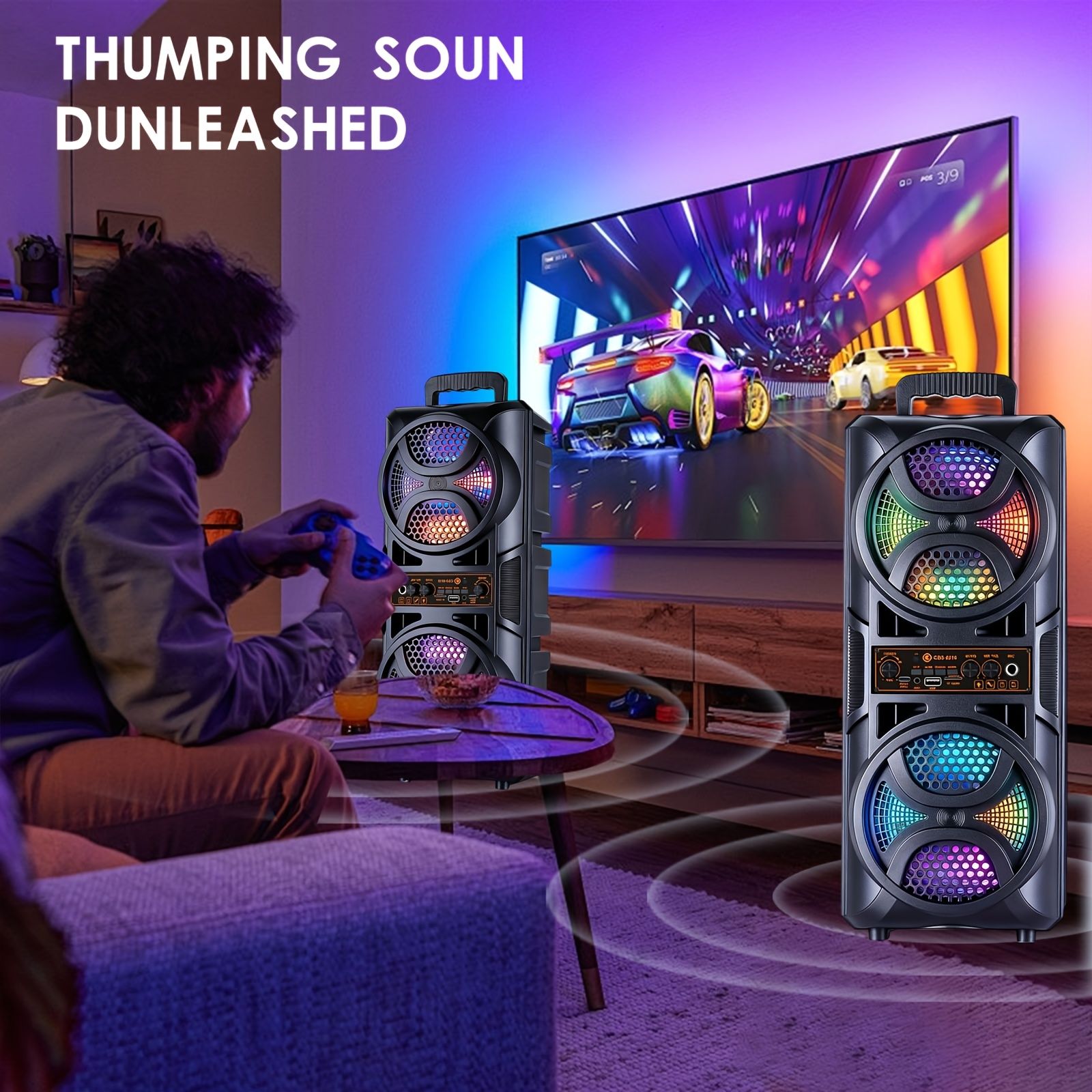 portable large speaker subwoofer microphone suitable karaoke image 4