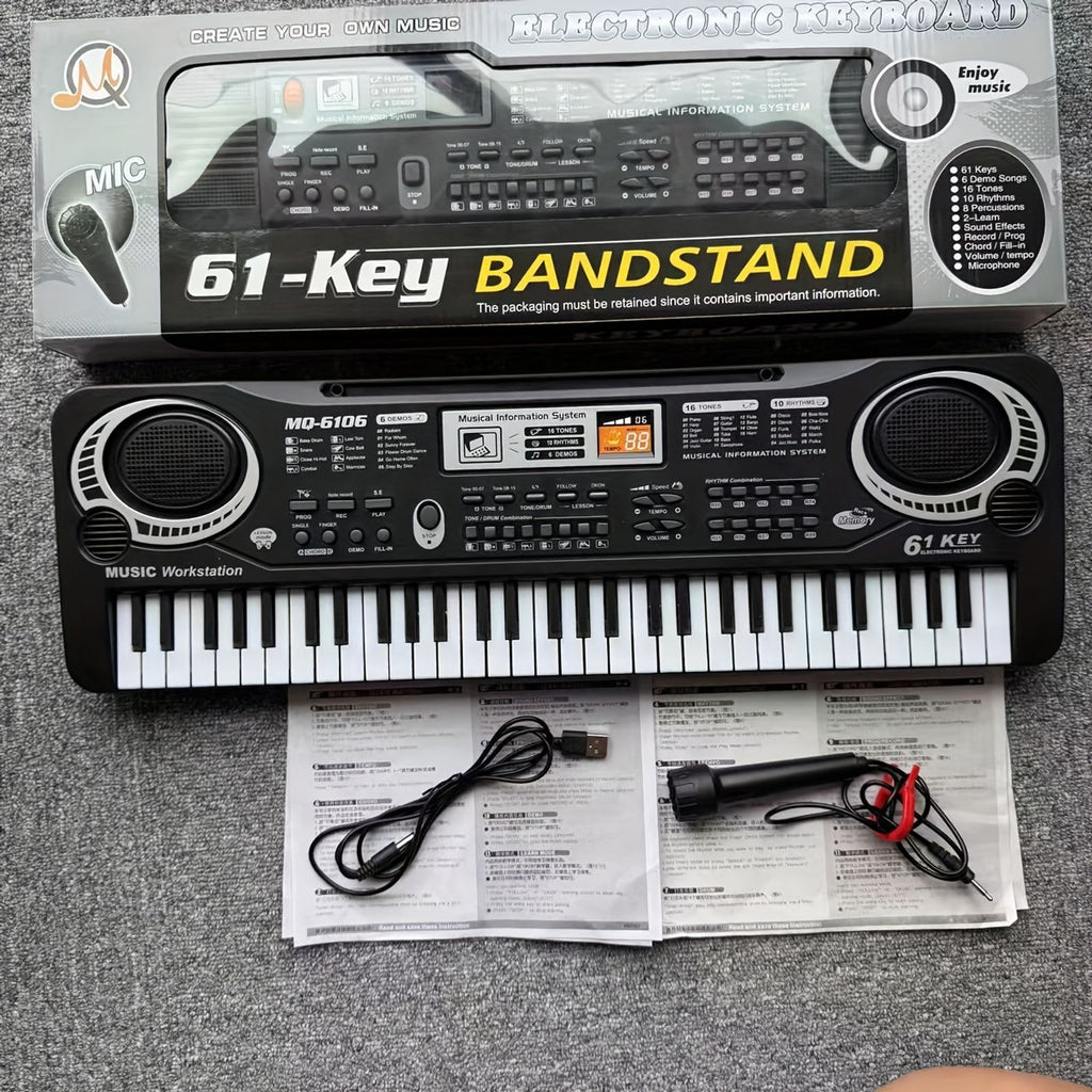 61 key electronic piano keyboard set built in mic printed image 8