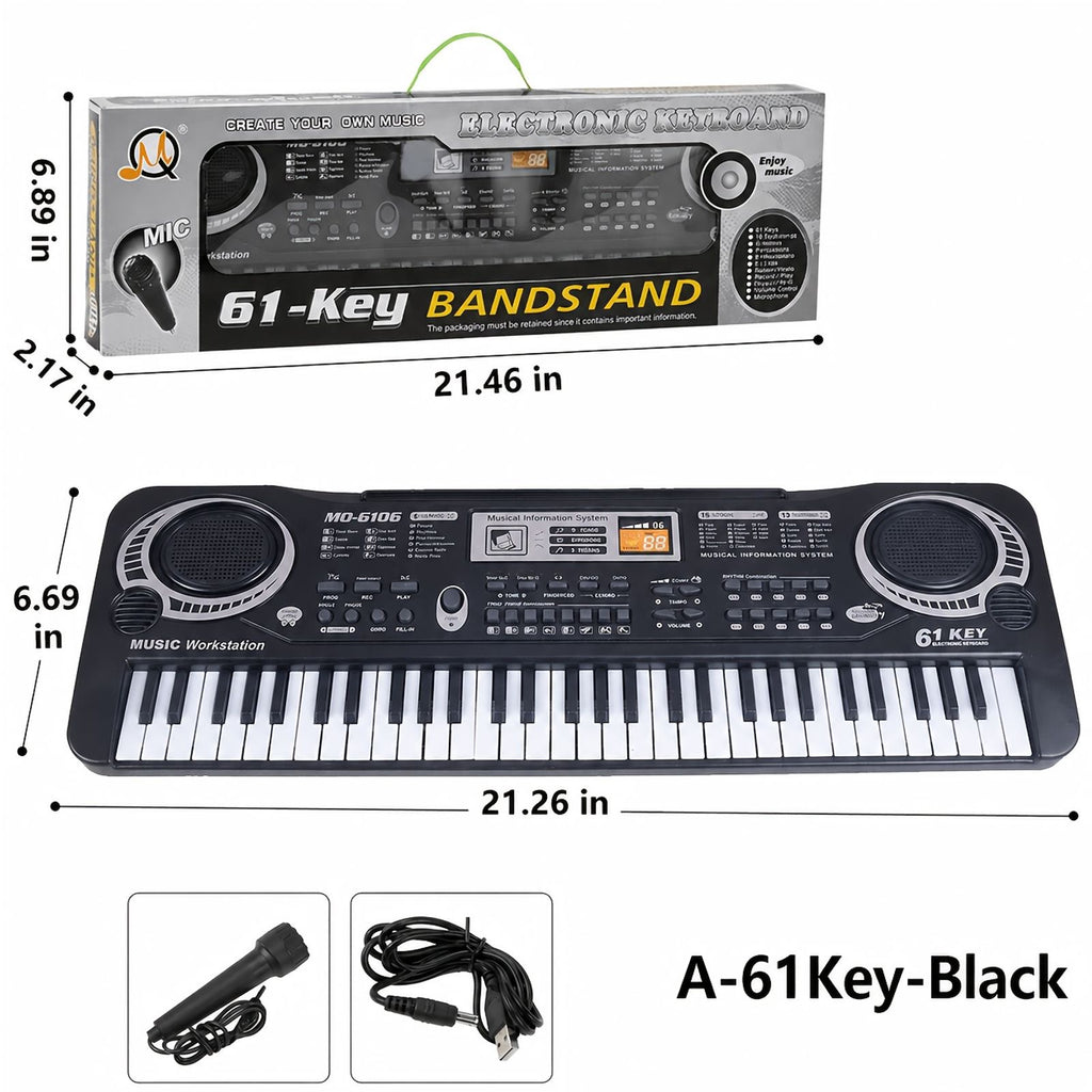 61 key electronic piano keyboard set built in mic printed image 6