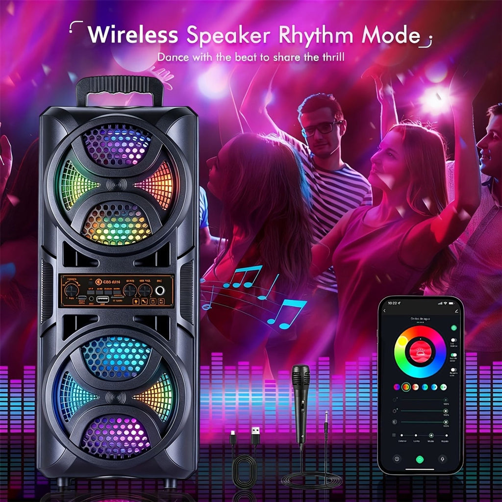 portable large speaker subwoofer microphone suitable karaoke image 9