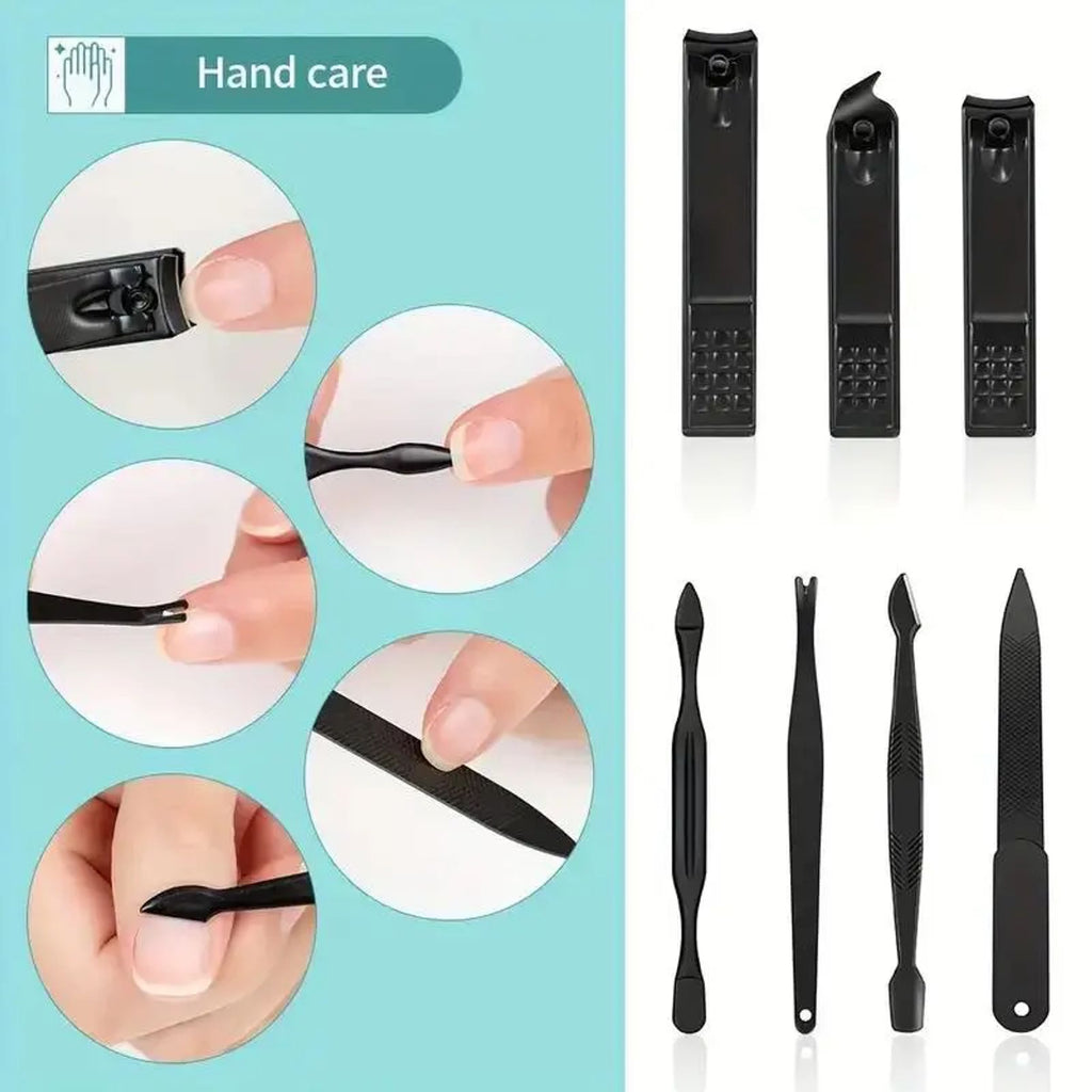Stainless Steel Nail Clipper Set with Storage Case, 1 Set Portable Manicure and Pedicure Tools for Home & Travel, Professional Nail Care Tools for Men & Women, Nail Clippers, Nail Clipper Kit, Nail Supplies image 5