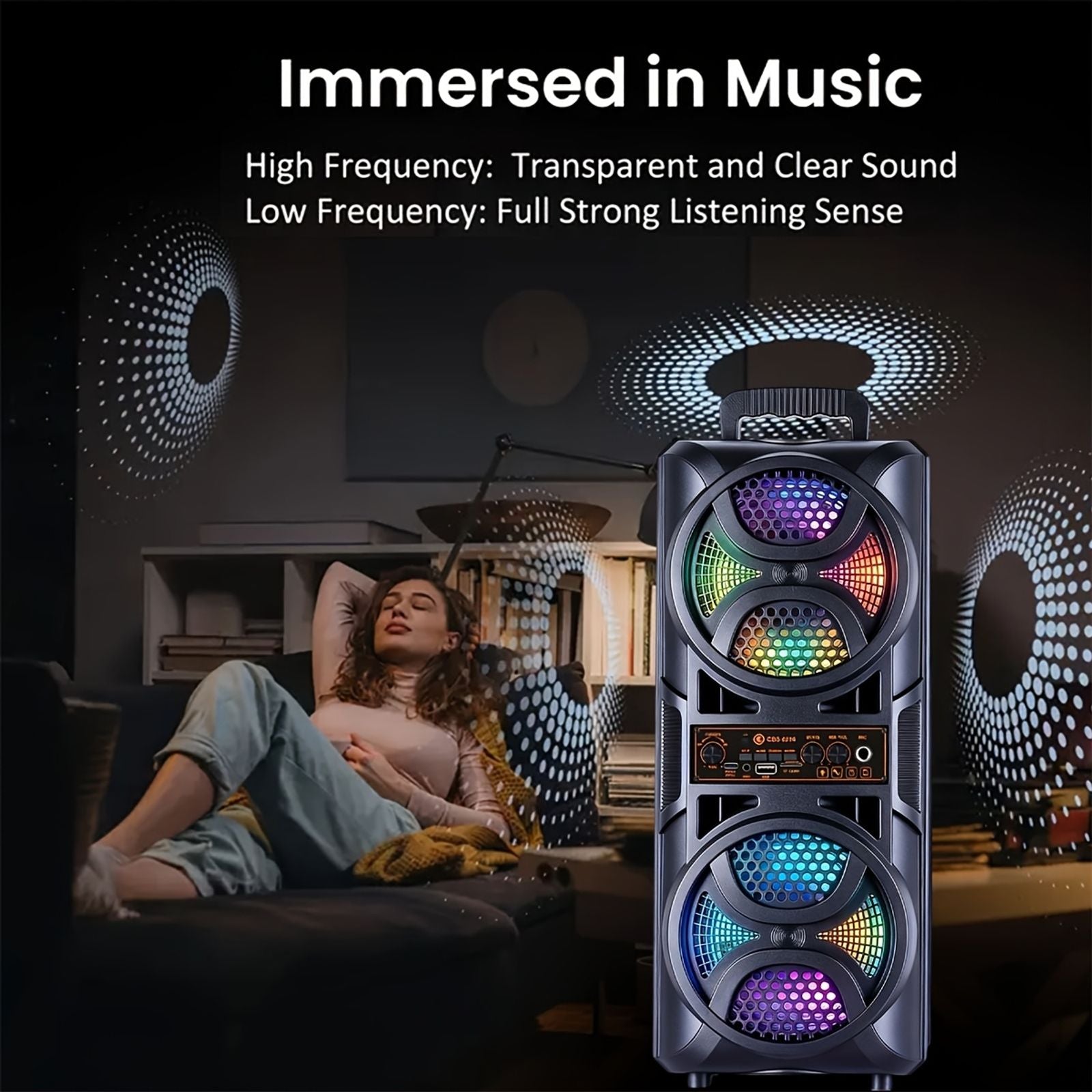 portable large speaker subwoofer microphone suitable karaoke image 8