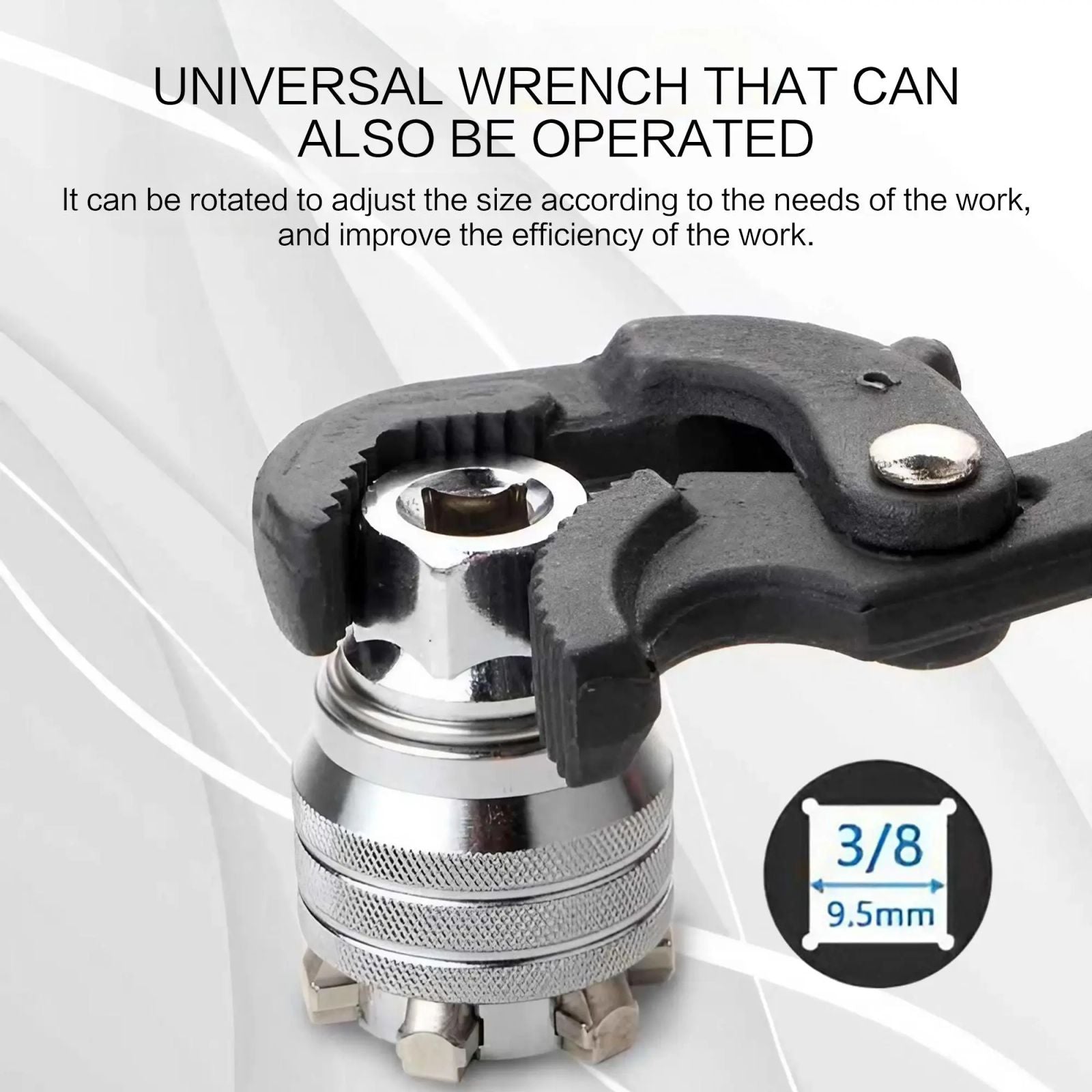 Adjustable Universal Socket Wrench Grip Adapter, 10-19mm Hex Head Nuts And Bolts Driver Tool, For 3/8" Drive Ratchet Torque Wrench And Power Drill, Power Tool Accessories image 4