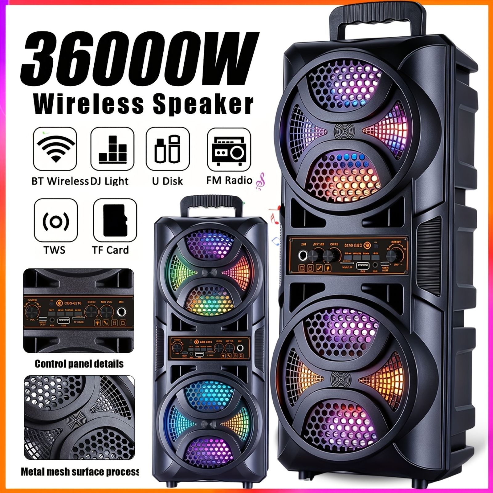 portable large speaker subwoofer microphone suitable karaoke