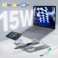 foldable aluminum laptop stand 3 in 1 wireless charging