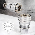 Adjustable Universal Socket Wrench Grip Adapter, 10-19mm Hex Head Nuts And Bolts Driver Tool, For 3/8" Drive Ratchet Torque Wrench And Power Drill, Power Tool Accessories