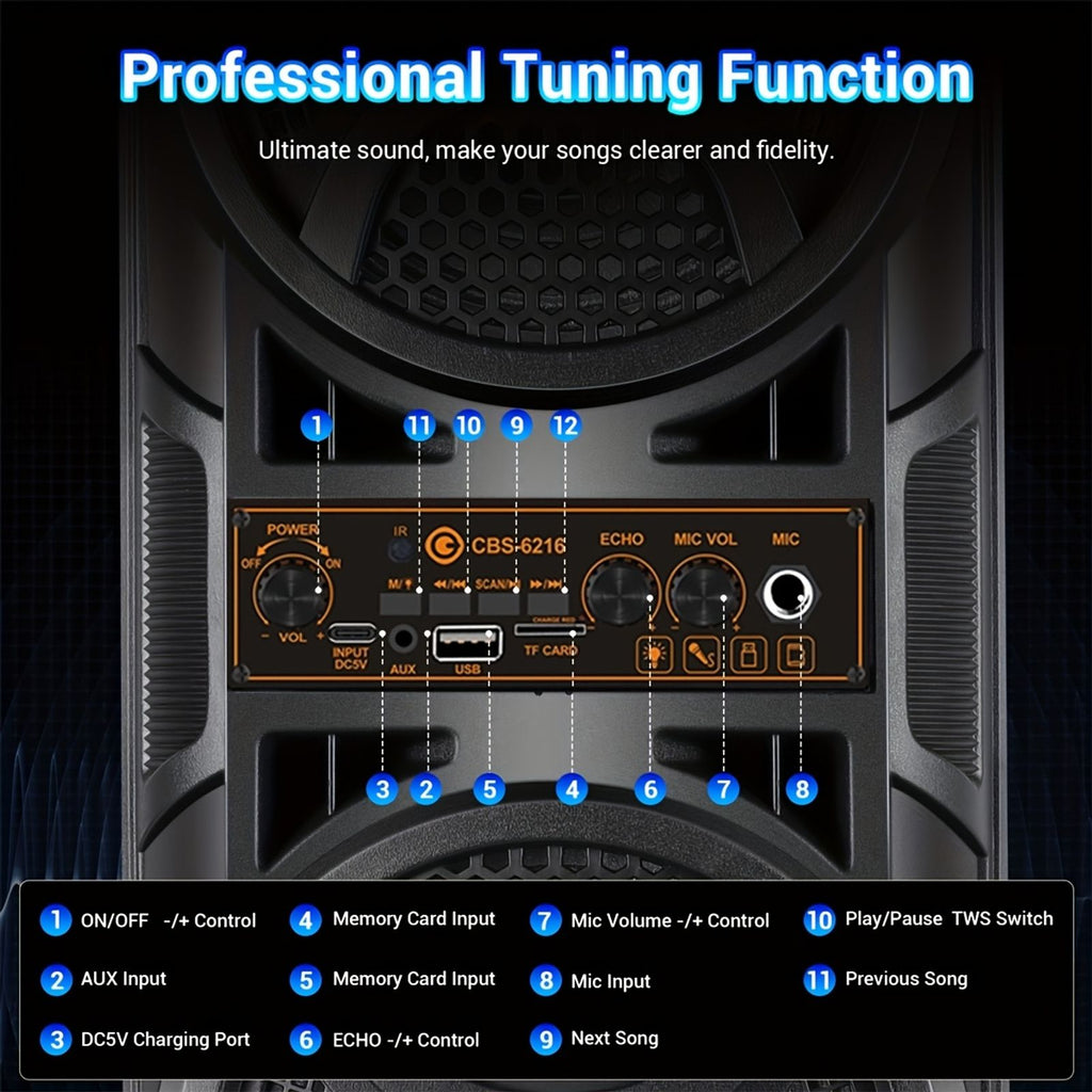 portable large speaker subwoofer microphone suitable karaoke image 10