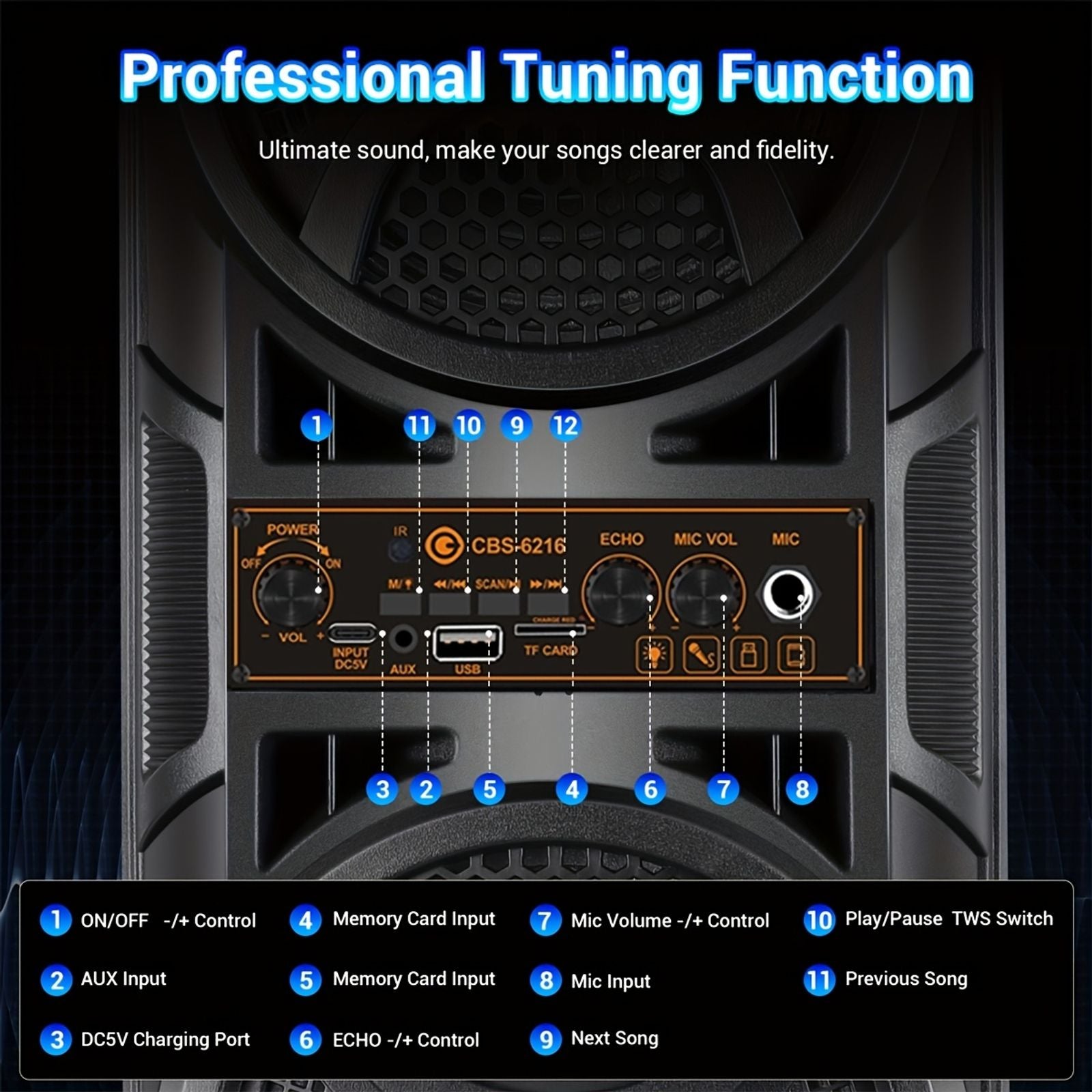 portable large speaker subwoofer microphone suitable karaoke image 10