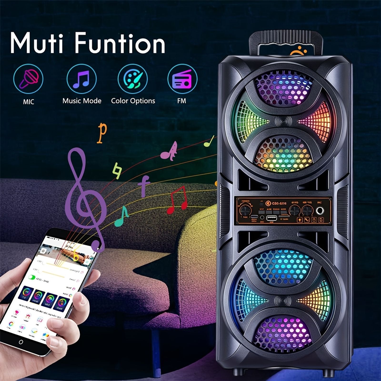 portable large speaker subwoofer microphone suitable karaoke image 7