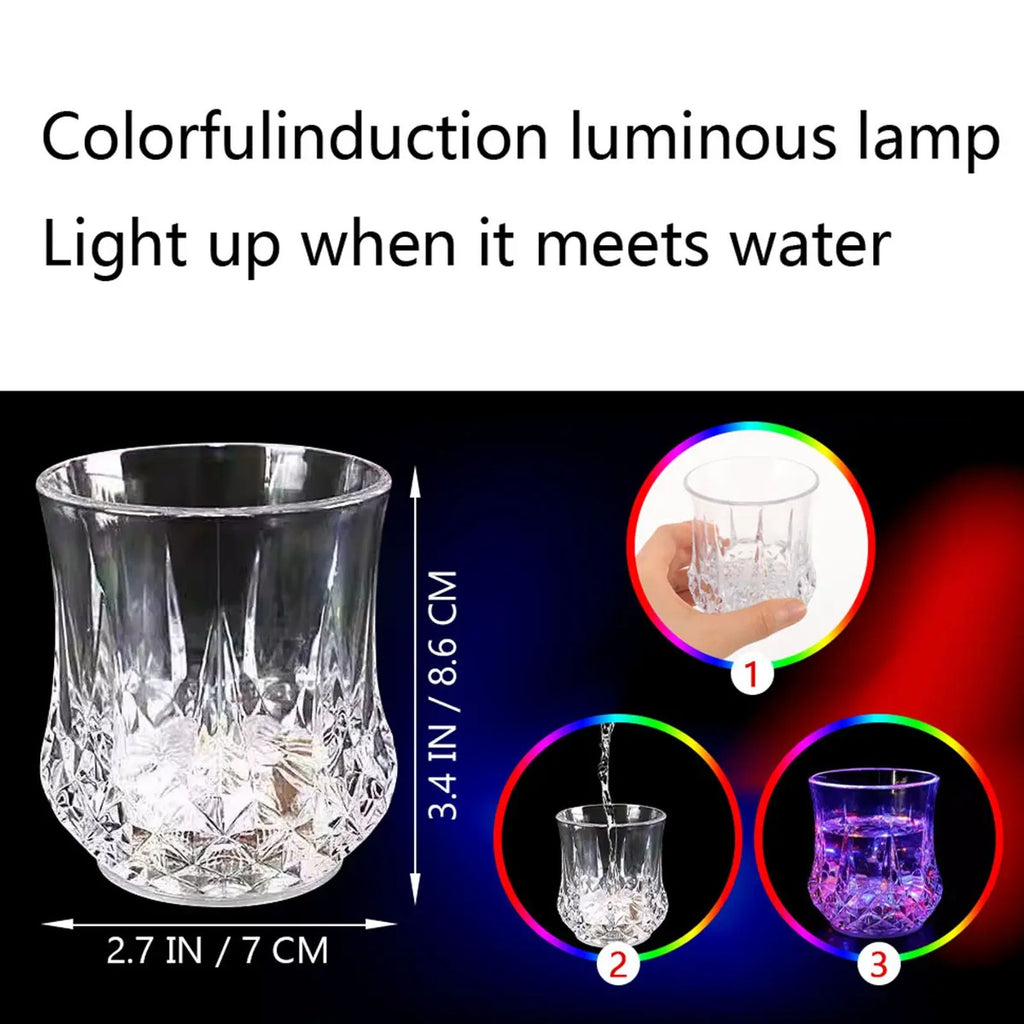 Liquid Activated LED Light Up cups Crystal Drink Set, 2-6 Pack Auto-Glowing Plastic Tumblers for Bar Party Decor, Christmas Gift & Thanksgiving Tableware (Plastic Construction) image 7