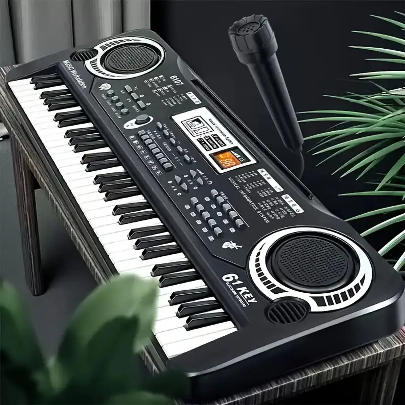 61 key electronic piano keyboard set built in mic printed image 3
