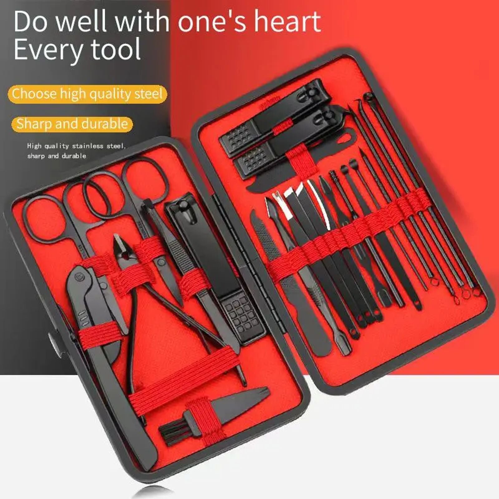 Stainless Steel Nail Clipper Set with Storage Case, 1 Set Portable Manicure and Pedicure Tools for Home & Travel, Professional Nail Care Tools for Men & Women, Nail Clippers, Nail Clipper Kit, Nail Supplies image 8
