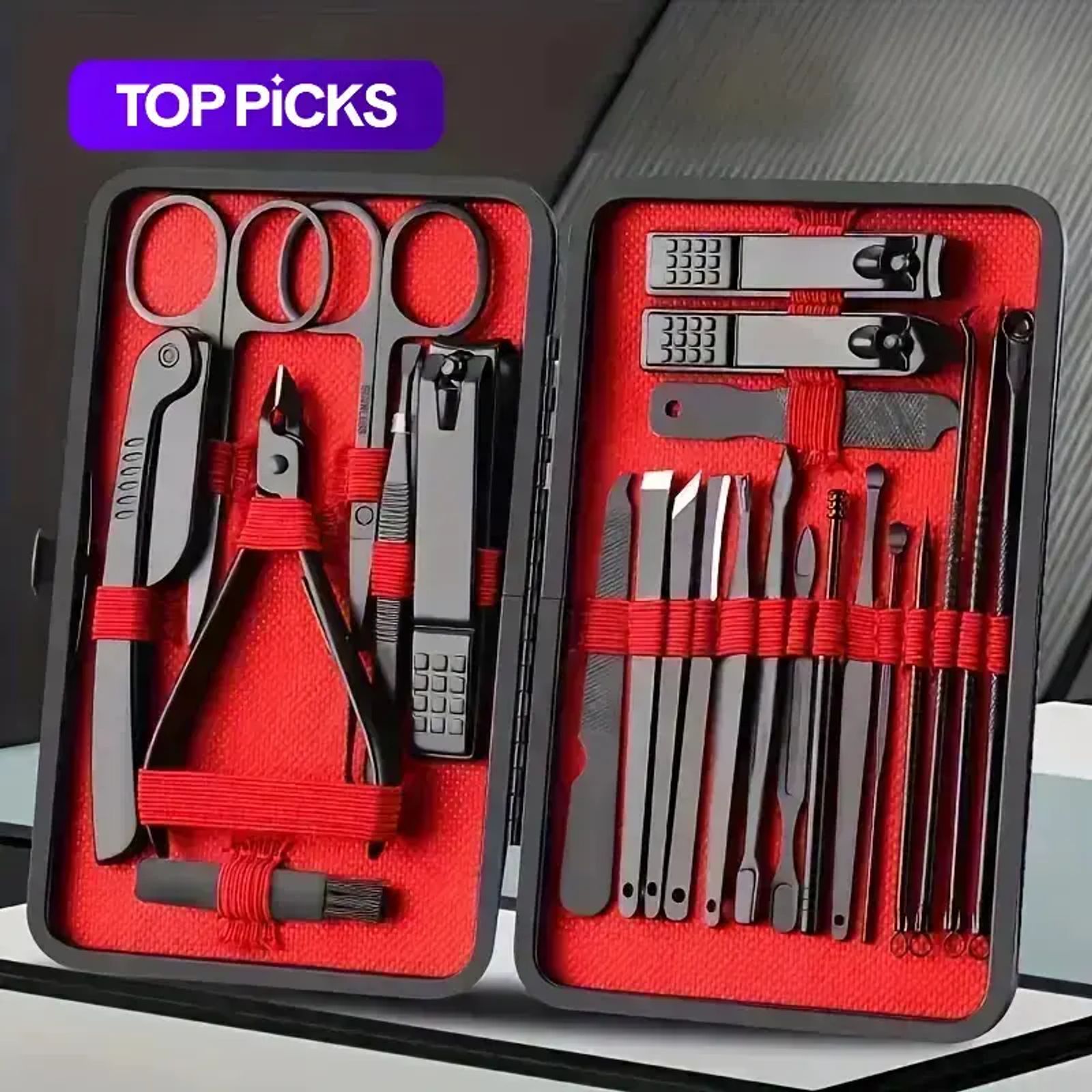 Stainless Steel Nail Clipper Set with Storage Case, 1 Set Portable Manicure and Pedicure Tools for Home & Travel, Professional Nail Care Tools for Men & Women, Nail Clippers, Nail Clipper Kit, Nail Supplies
