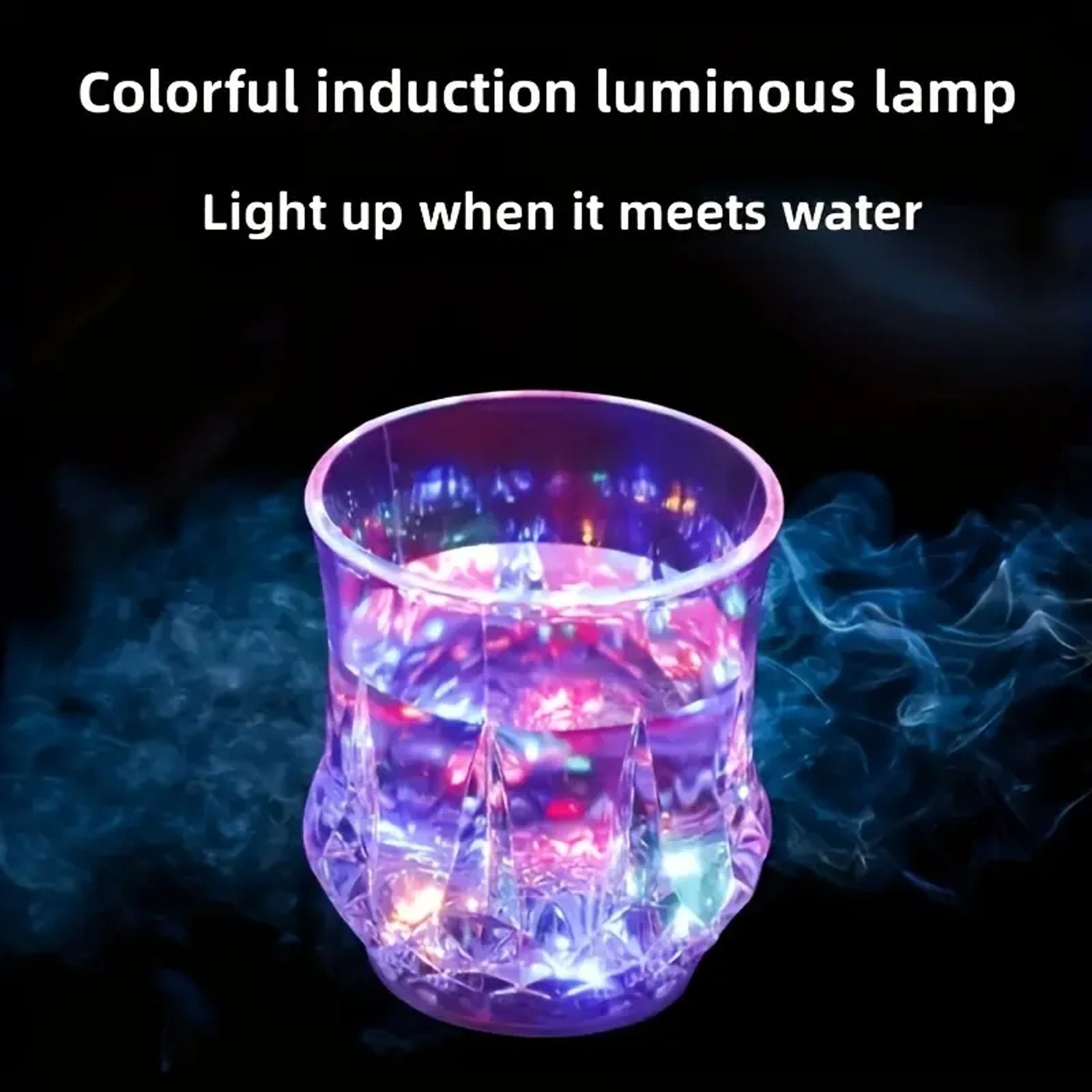 Liquid Activated LED Light Up cups Crystal Drink Set, 2-6 Pack Auto-Glowing Plastic Tumblers for Bar Party Decor, Christmas Gift & Thanksgiving Tableware (Plastic Construction) image 2