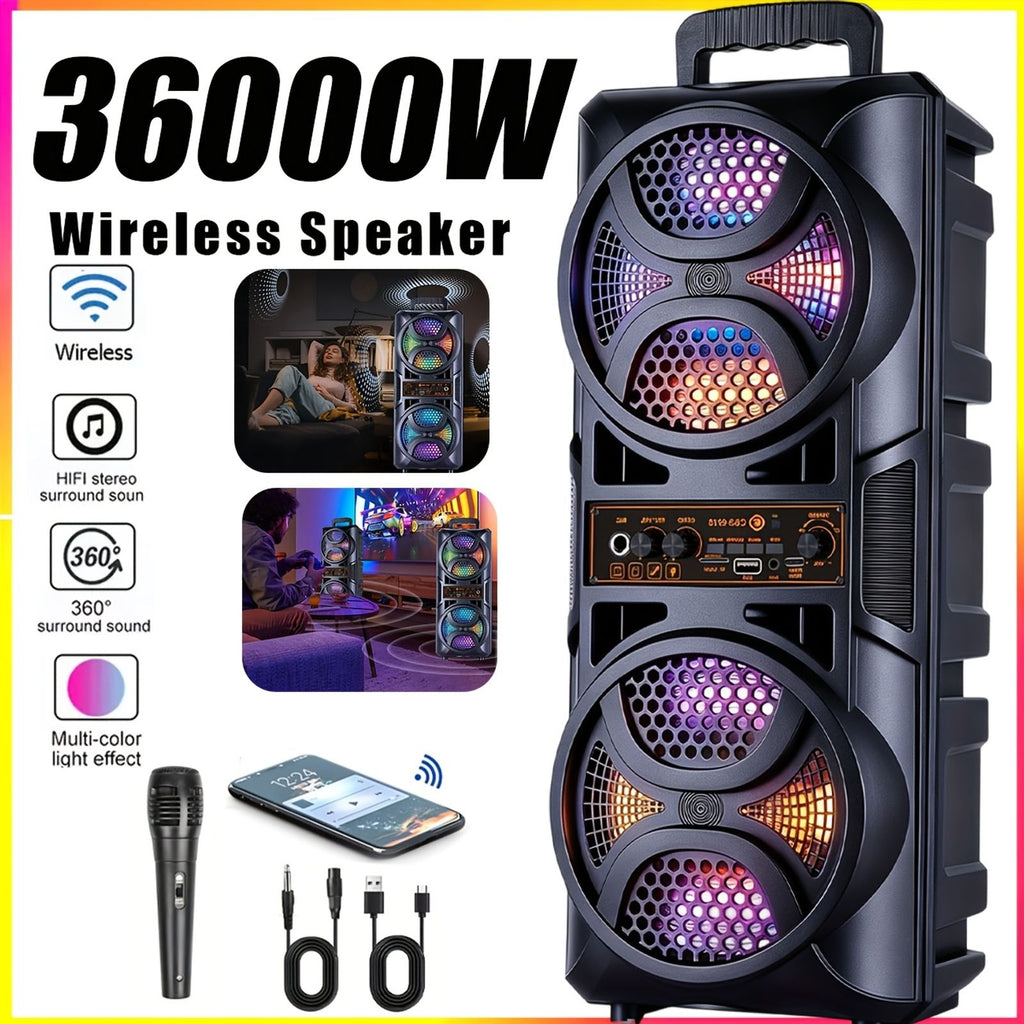 portable large speaker subwoofer microphone suitable karaoke image 2